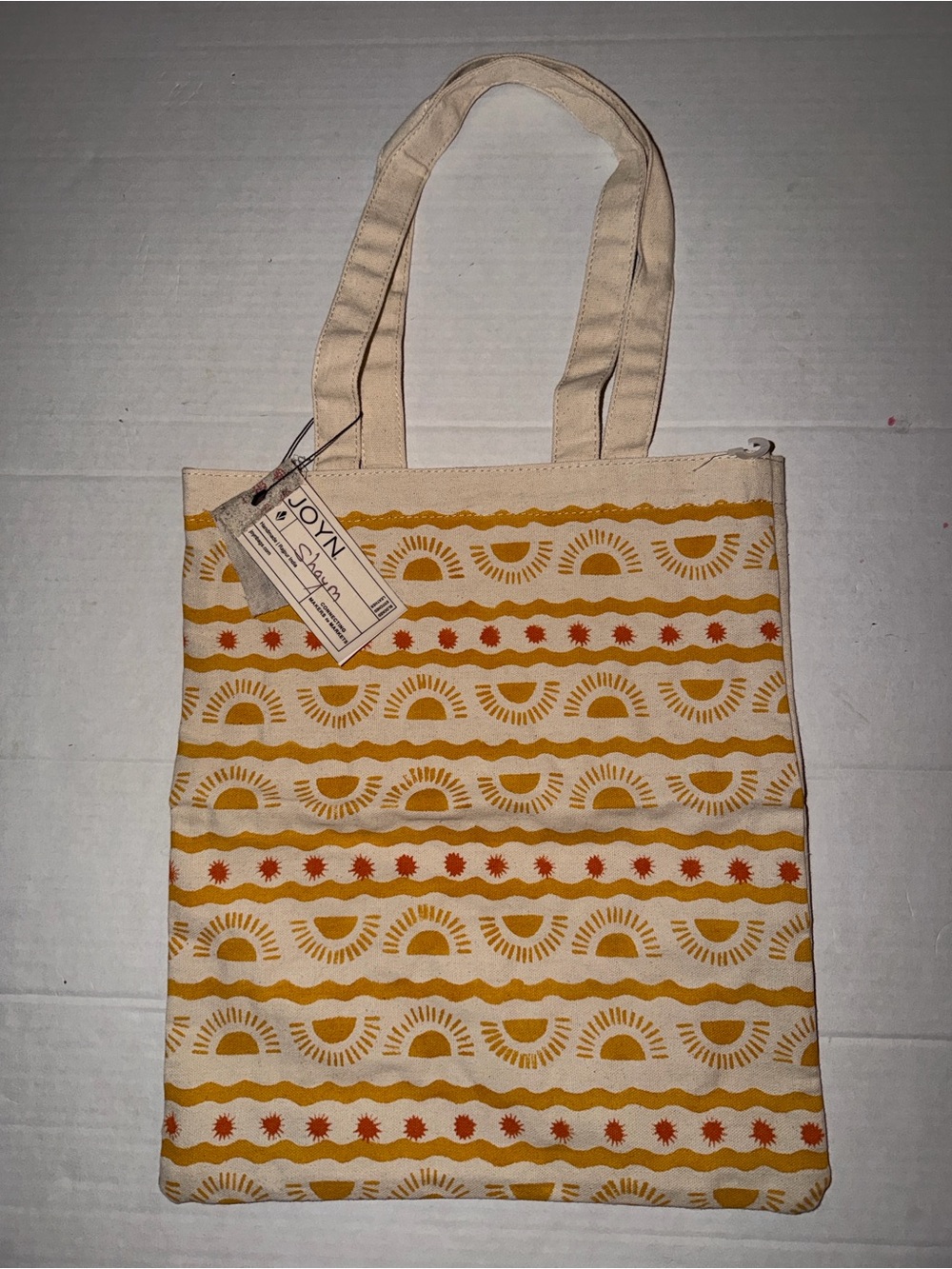 JOYN Blok Parti canvas print Orange Sunrise Motif Tote